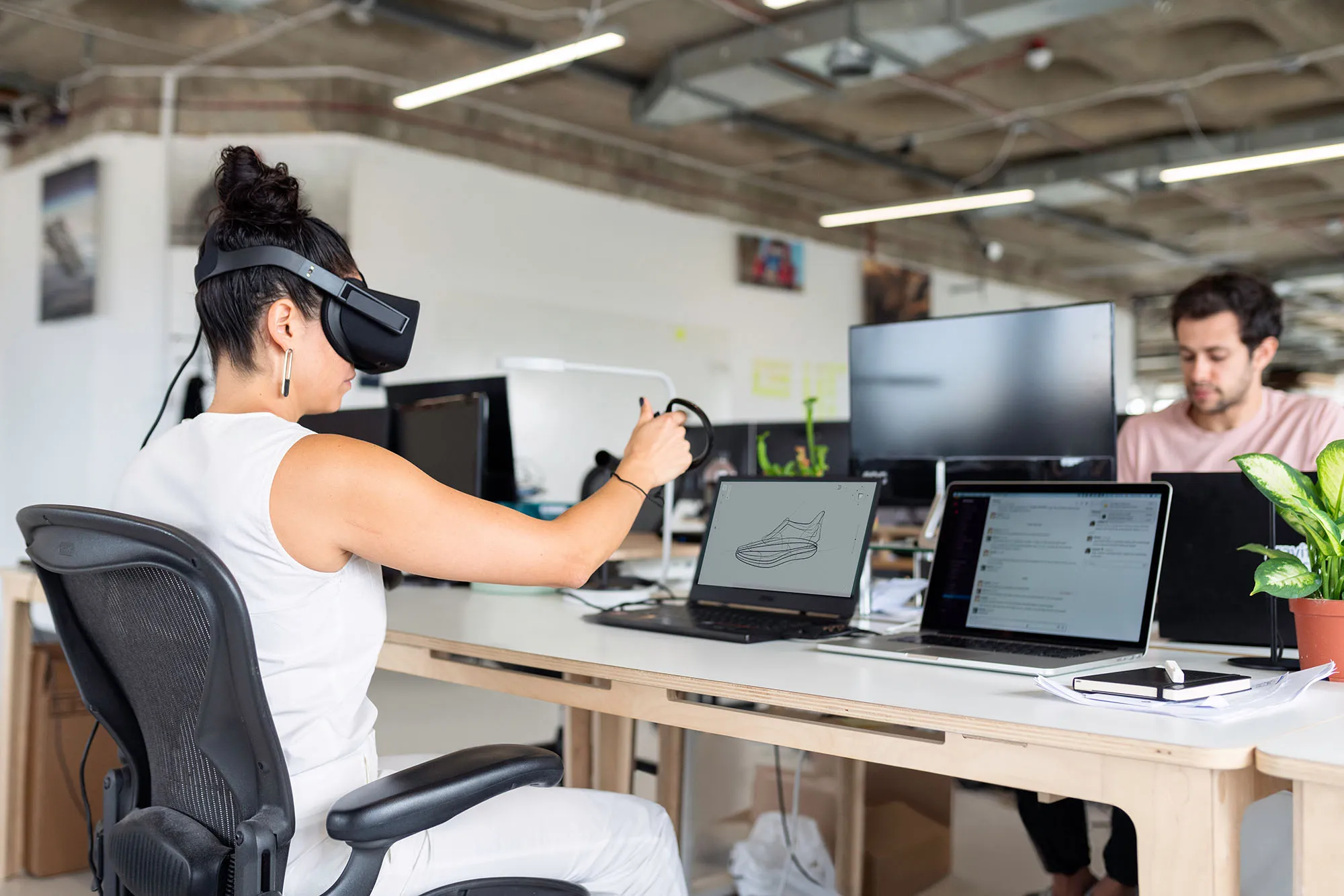 Woman working on a VR Project
